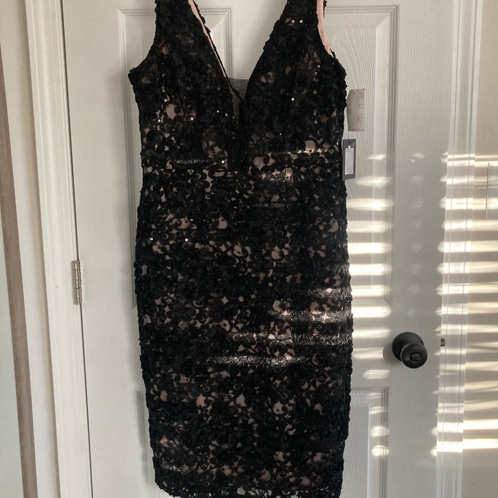 marina black sequin dress size 12